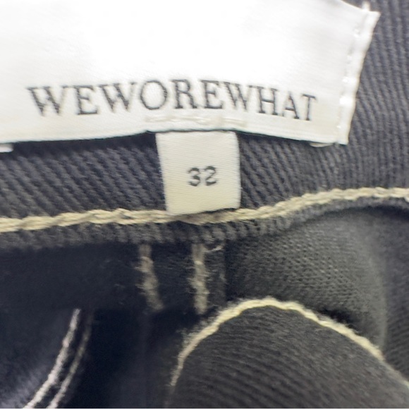 WE WORE WHAT THE DANIELLE HIGH RISE VINTAGE STRAIGHT JEANS SIZE 32 BLACK - Picture 6 of 9